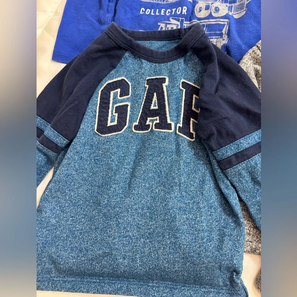 Set of 4 GAP Kids Long Sleeve Tees - Blue and Gray Collection- 18-24 months